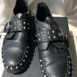 Black Oxford Work Studded Shoes